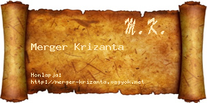 Merger Krizanta névjegykártya